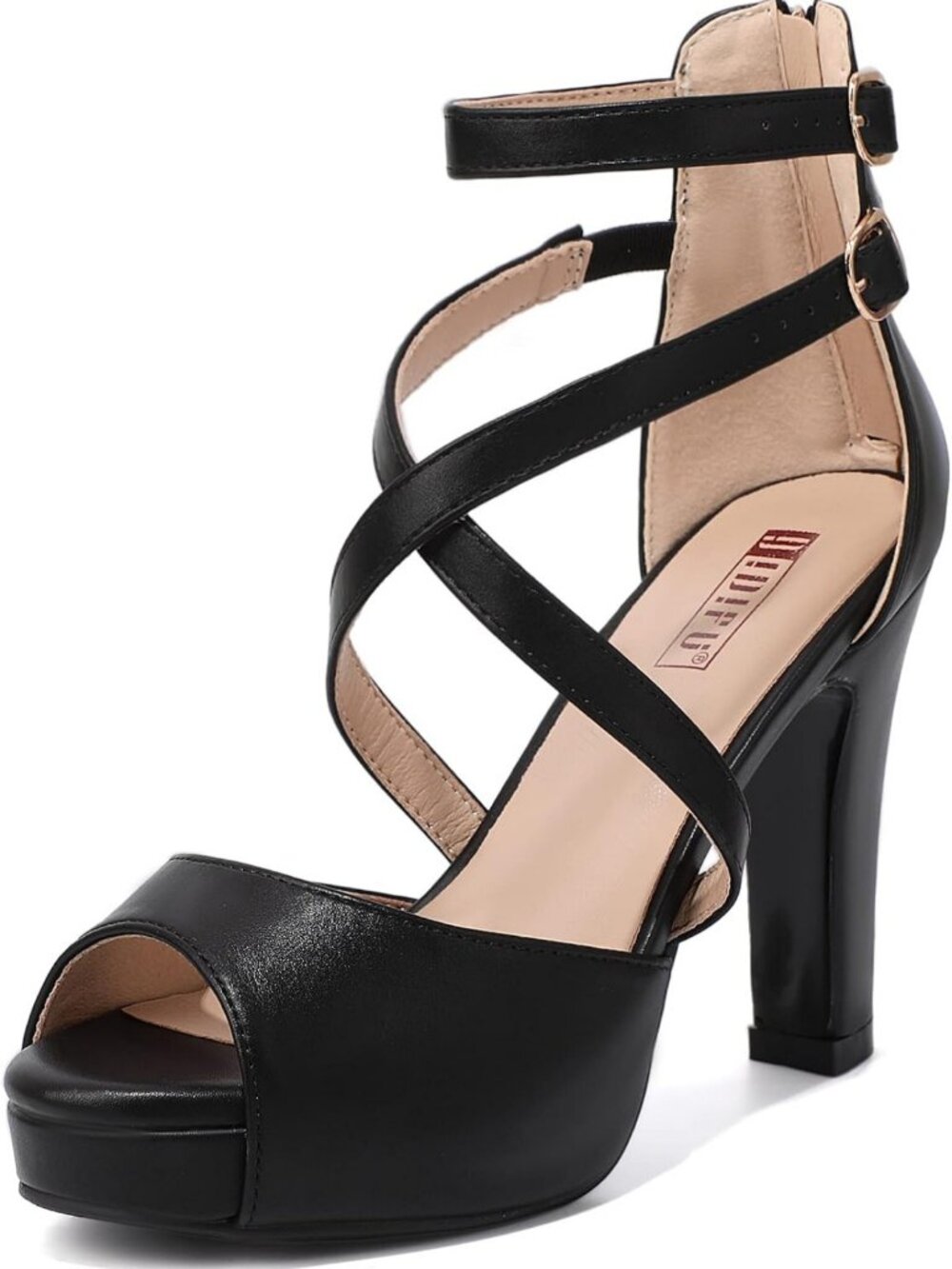 Strappy Chunky High Peep Toe Platform Heels | Cute Dressy Sandals for Weddings